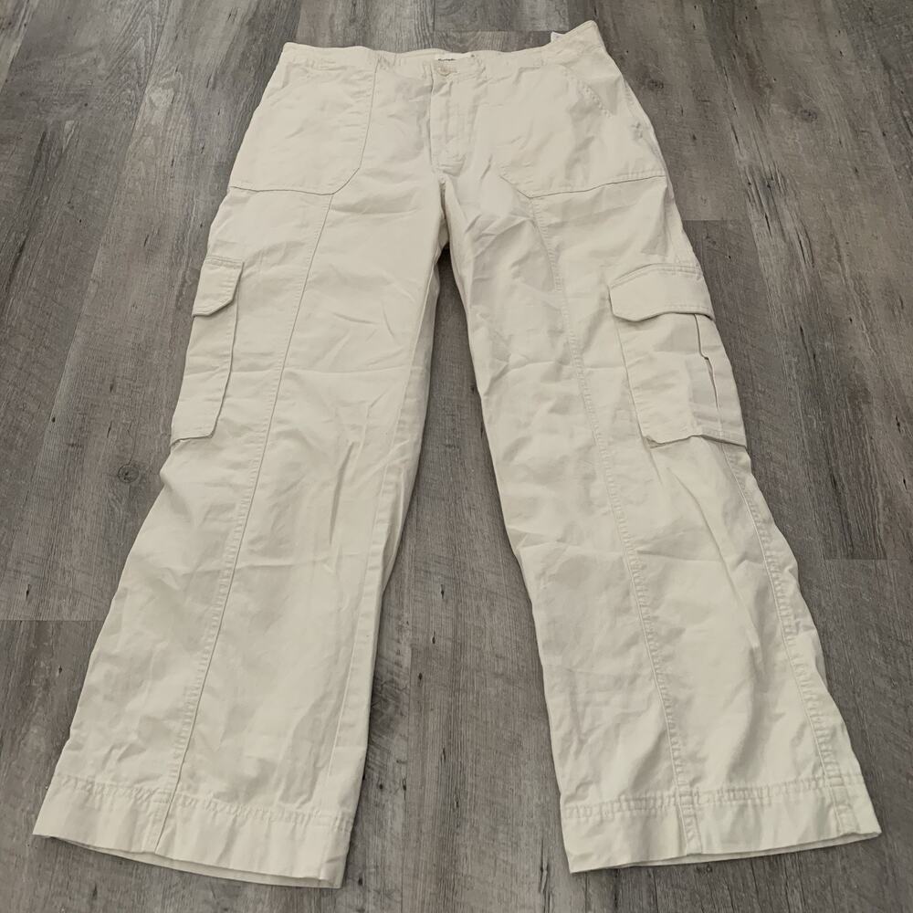 Abercrombie Fitch Cargo Pants Womens Size 31/12 S Beige Relaxed Cotton Y2K - Picture 6 of 6